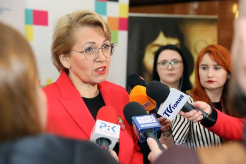 Konferencja prasowa 21. TFNiS (18.04.2023, Collegium Maximum UMK).  [fot. Andrzej Romański] zdjęcie reportażowe z wydarzenia festiwalowego. Kliknij, aby powiększyć zdjęcie