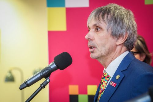 Konferencja prasowa 24. TFNiS 2026 (Biblioteka Uniwersytecka, 9.04.2026).  [fot. Andrzej Romański] zdjęcie reportażowe z wydarzenia festiwalowego. Kliknij, aby powiększyć zdjęcie